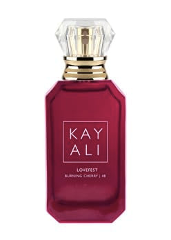 Huda Lovefest Burning Cherry bottle in travel size for on-the-go scent