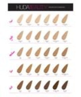 Huda Beauty FauxFilter Dulce de Leche packaging emphasizes premium shade accuracy.