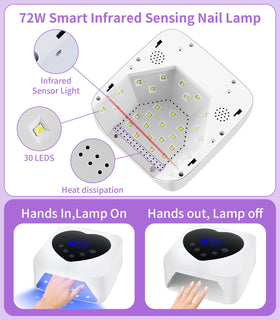 HUGMAPLE UV Nail Lamp with large display screen for precise timer selection