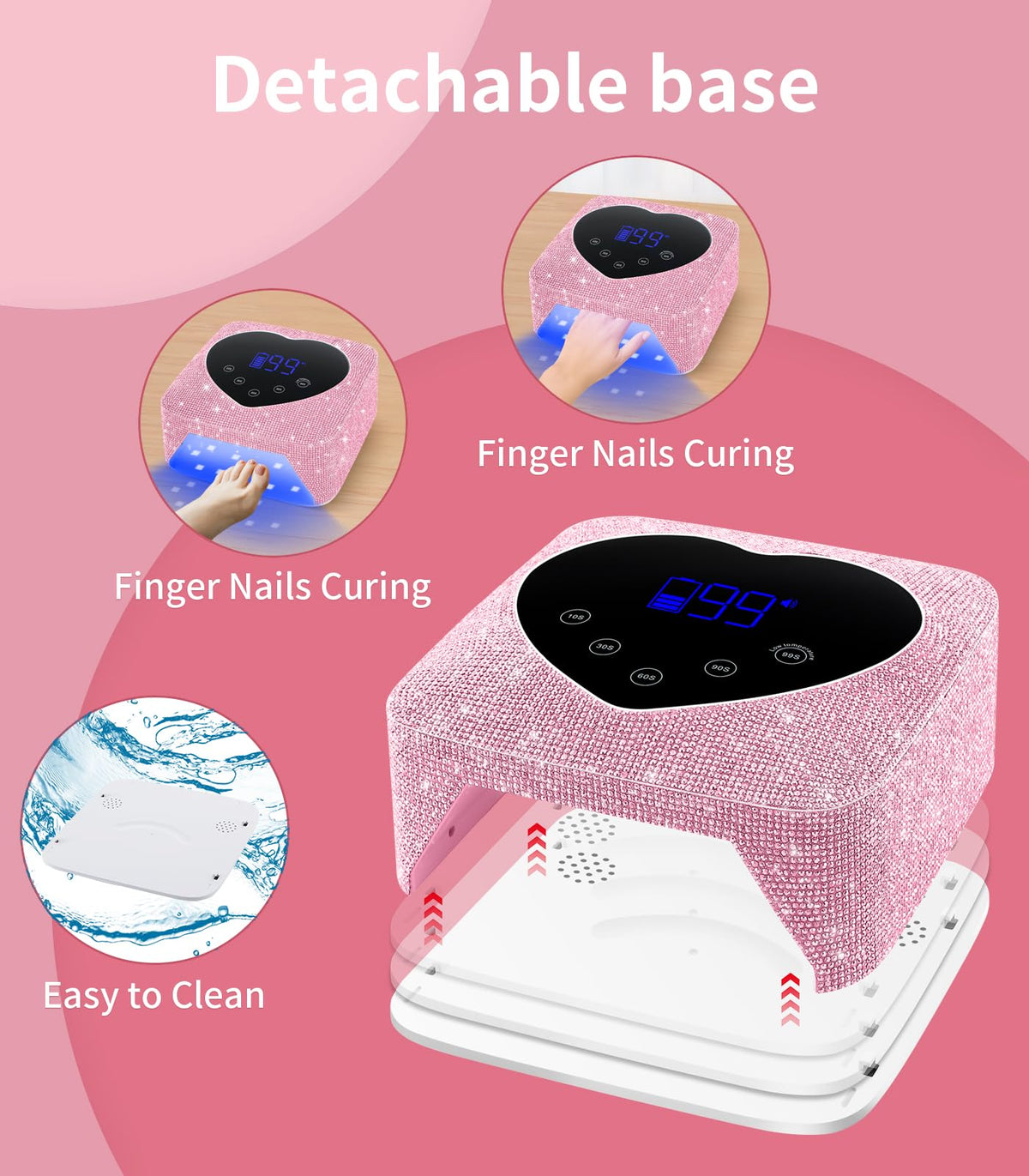 HUGMAPLE UV nail lamp inside space supports efficient curing of gels.