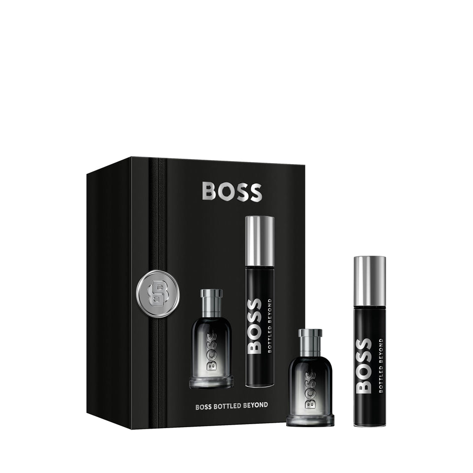 Hugo Boss Boss Bottled Beyond mini set packaging highlights premium fragrance gifting