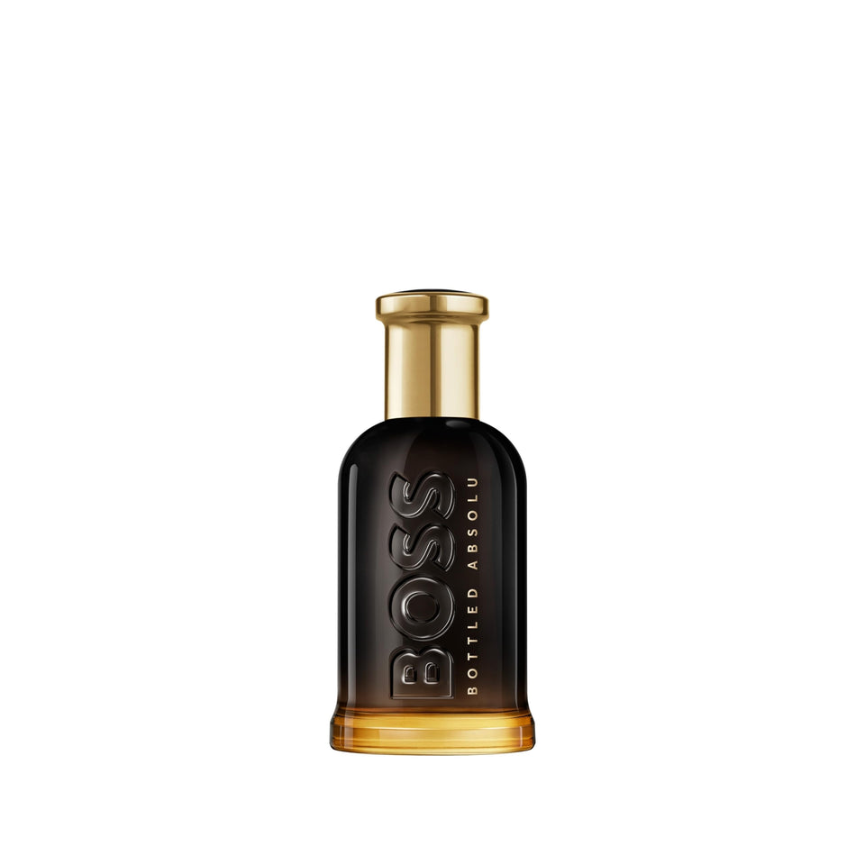 Hugo Boss Bottled Absolute Parfum Intense bottle viewed head-on for a confident, premium look.