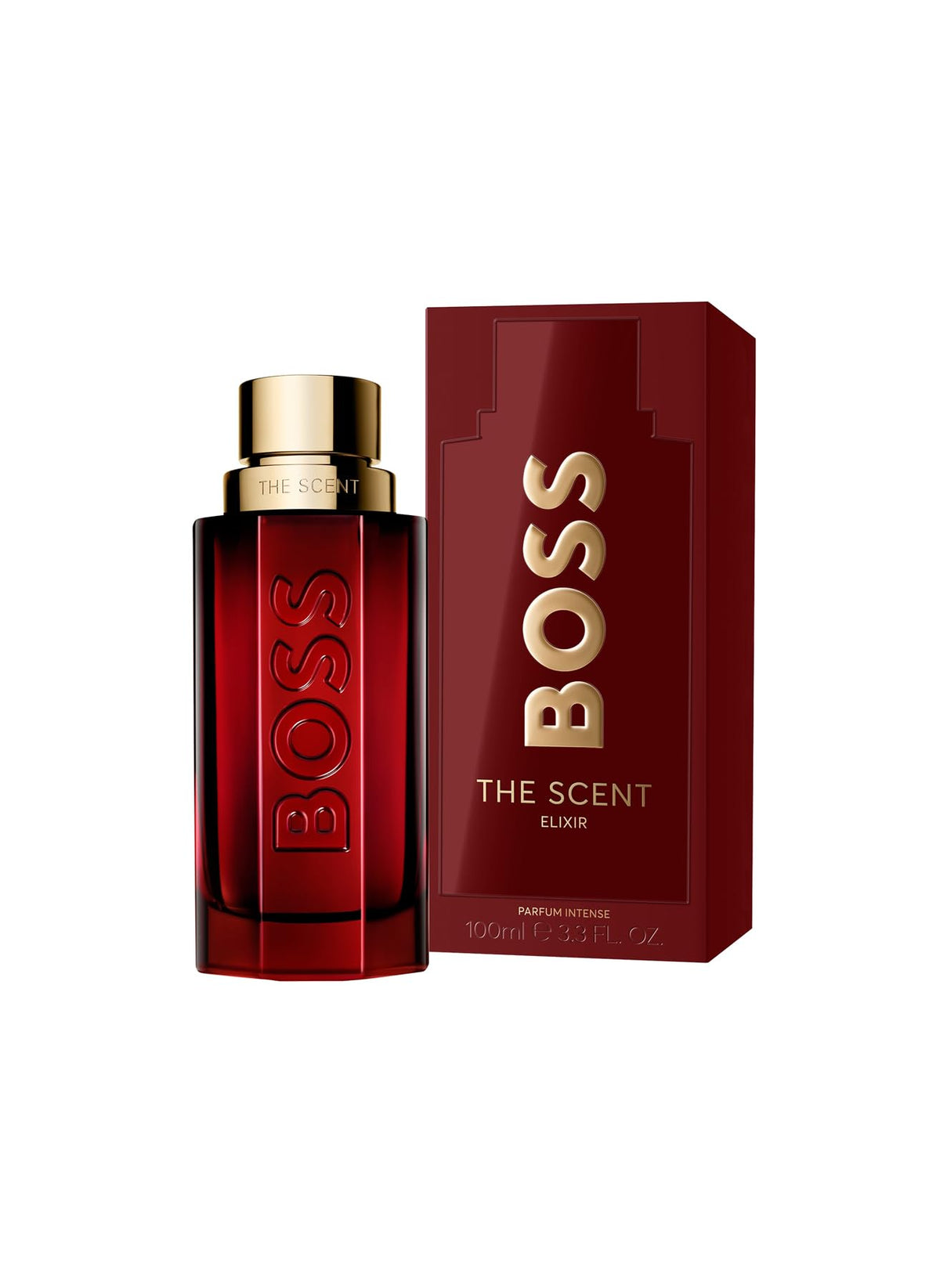 Hugo Boss The Scent Elixir for Him amber tone highlighting bold presence