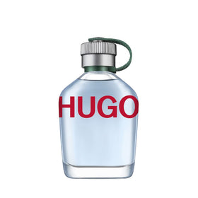 Hugo Man EDT bottle showing green apple notes for energizing freshness.