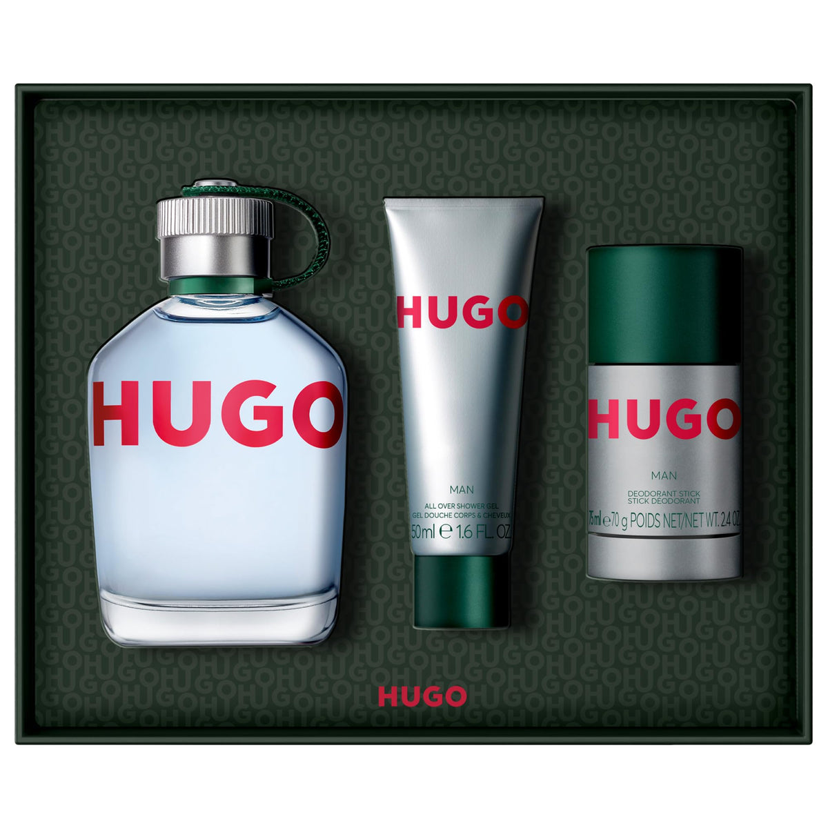 Gift-ready Hugo Boss Hugo Man EDT set packaging for special occasions.