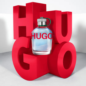 Hugo Man EDT spray in action shows even, effortless application.