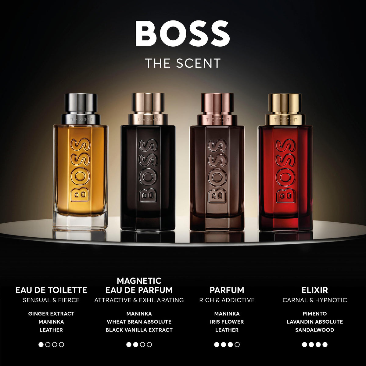 Hugo Boss The Scent Shower Gel leather-base aroma enhances daily shower ritual.