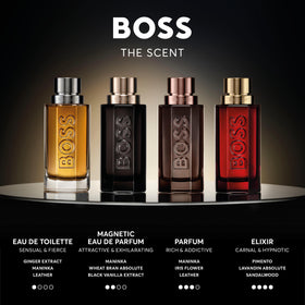 Hugo Boss The Scent Shower Gel leather-base aroma enhances daily shower ritual.