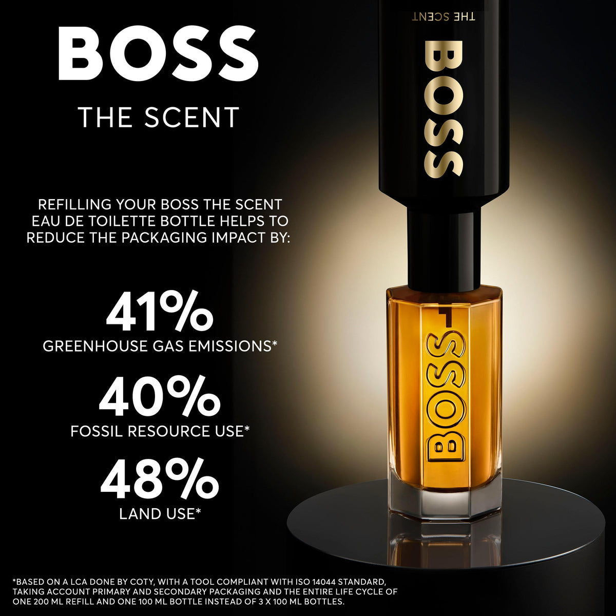 Hugo Boss THE SCENT spray action on wrist for on-the-go freshness.