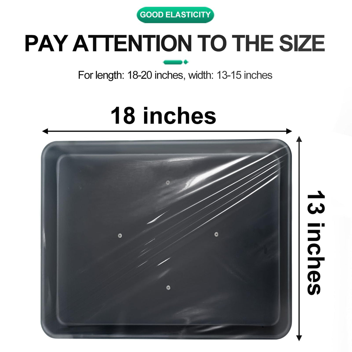 HUHKOUAE elastic closure tray cover provides quick setup and secure fit.