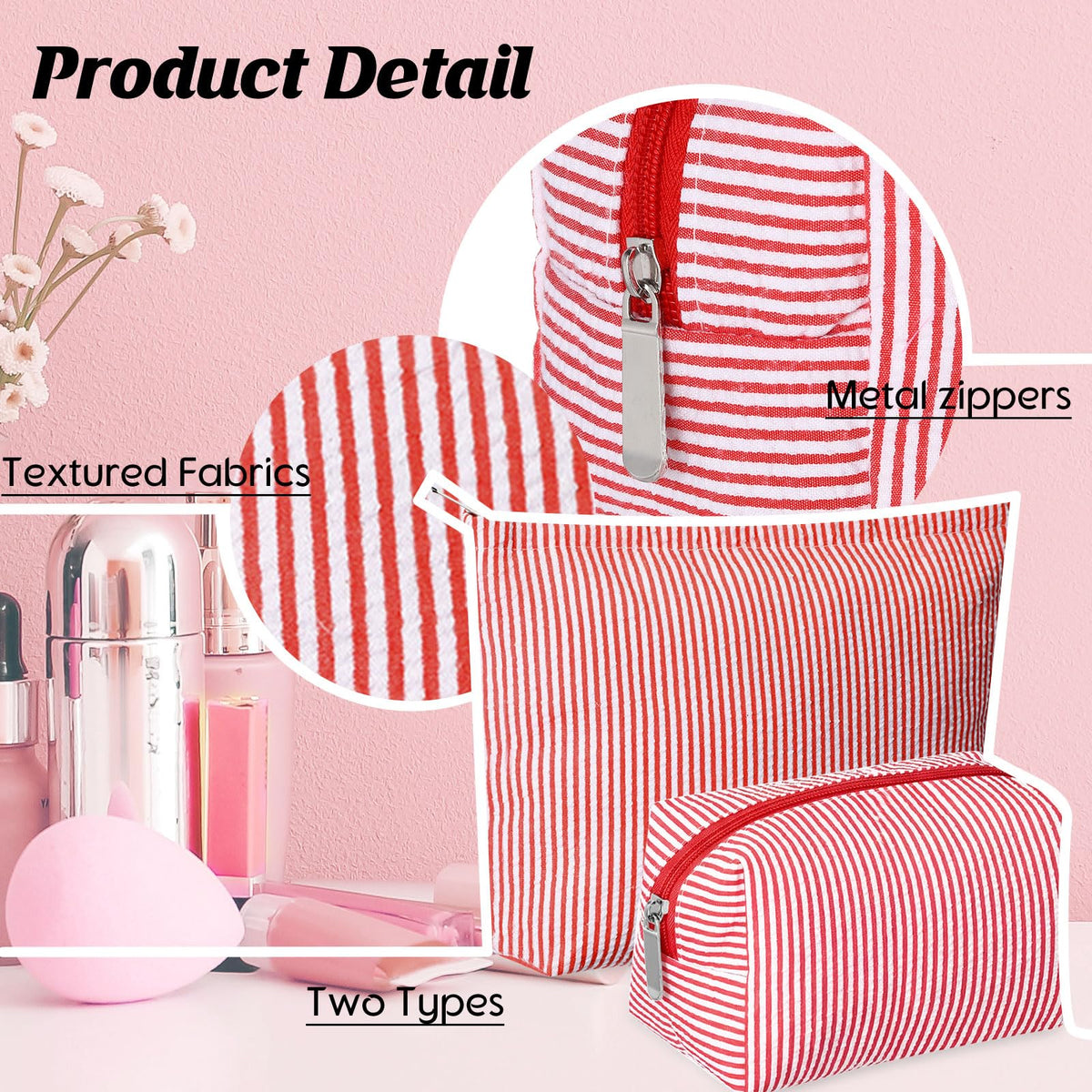 Huhumy cosmetic pouch brush storage, great for home or on the go