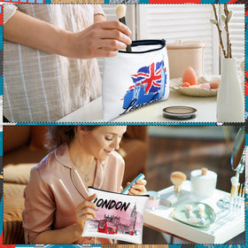 Huhumy London Eye pattern cosmetic bag perfect as compact makeup bag