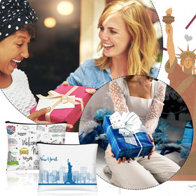 Huhumy New York cosmetic bag pattern 6 cute party favors or travel companions
