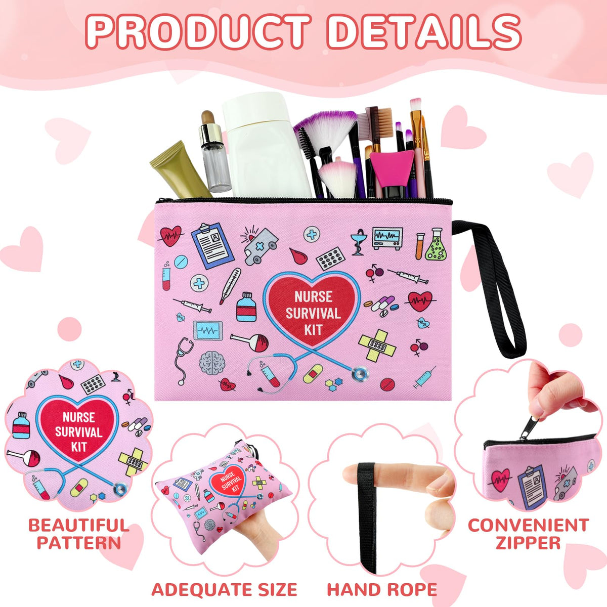 Huhumy nurse cosmetic bag style 3 shows compact storage for cosmetics