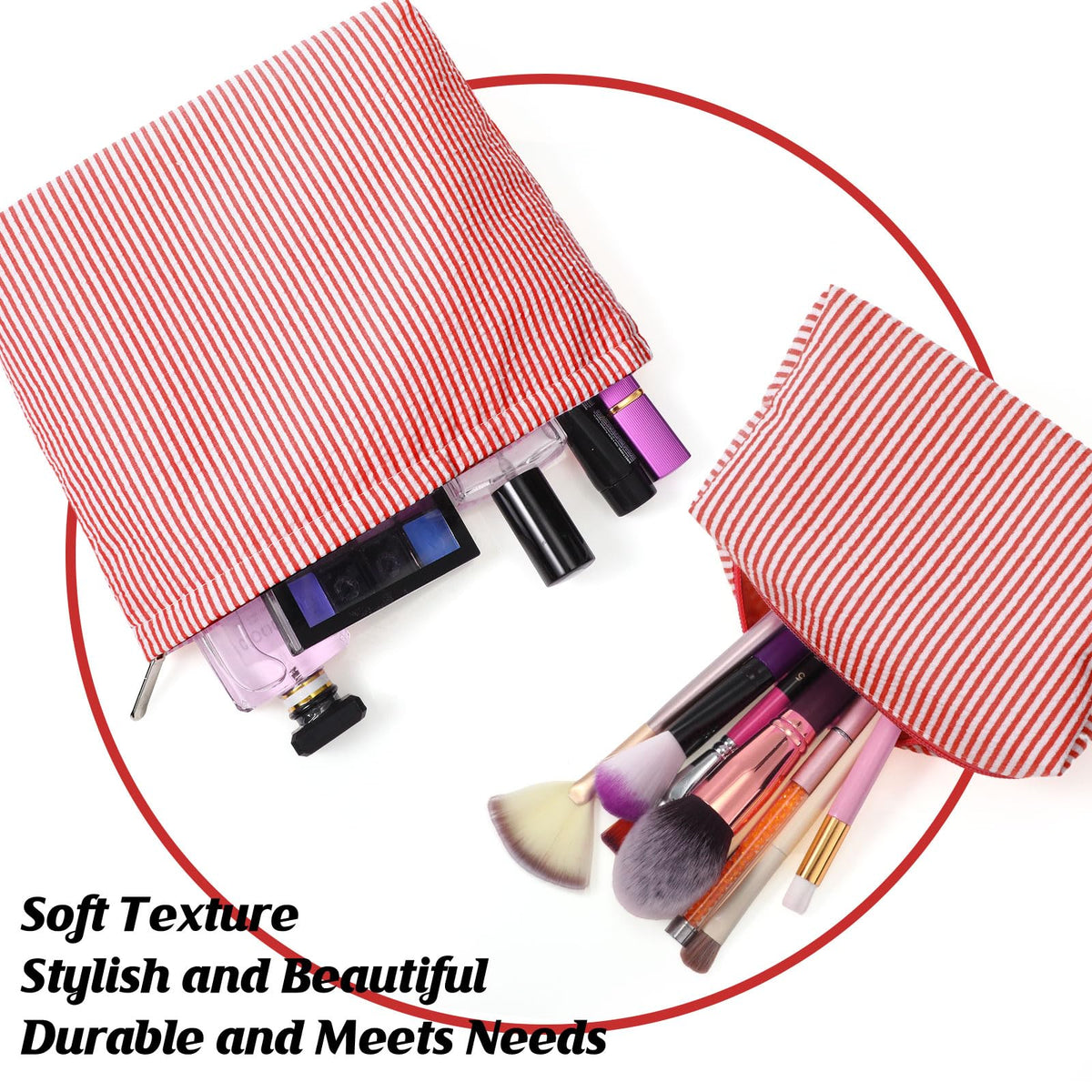 Huhumy small seersucker pouch, easy to clean and carry daily