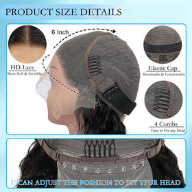 Huirslex deep wave wig baby hair close-up for natural scalp appearance