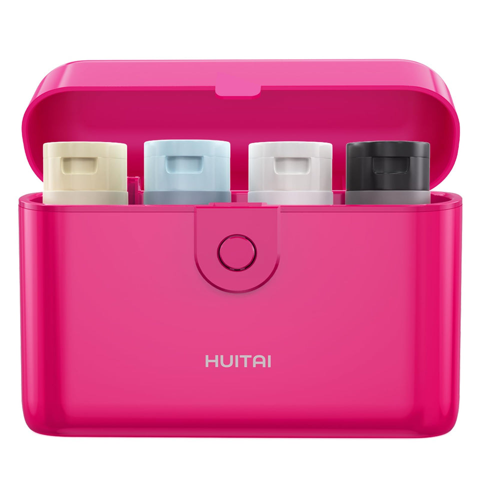 HUITAI travel bottles in a compact case for organized packing.
