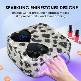 HUITINE 80W UV nail lamp with diamond design delivers fast gel curing from all angles.