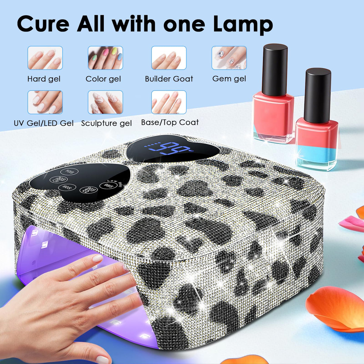 HUITINE fast-drying UV light with 365nm 405nm spectrum for versatile polishes.