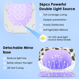HUITINE nail lamp with 5 timers and smart sensor simplifies DIY gel treatments.