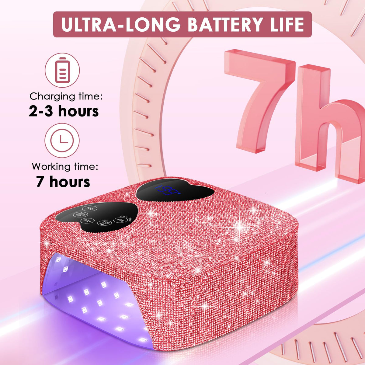 HUITINE five-timer lamp offers flexible curing options for DIY nails.
