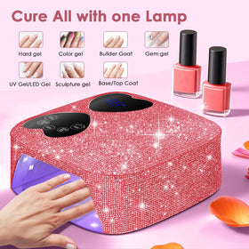 HUITINE rechargeable nail lamp travels easily for on‑the‑go manicures.