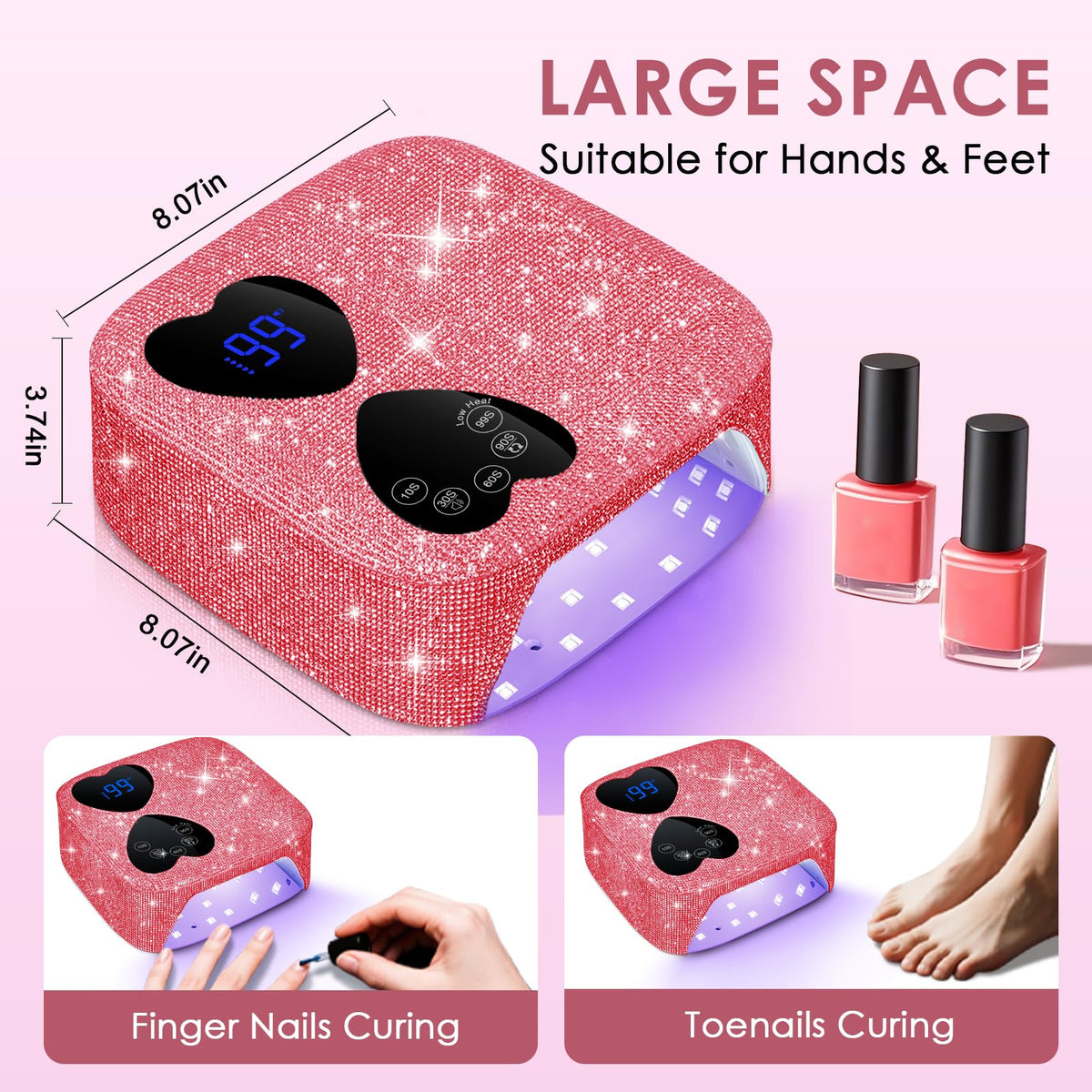 HUITINE spacious interior fits fingers and toes for all nails.