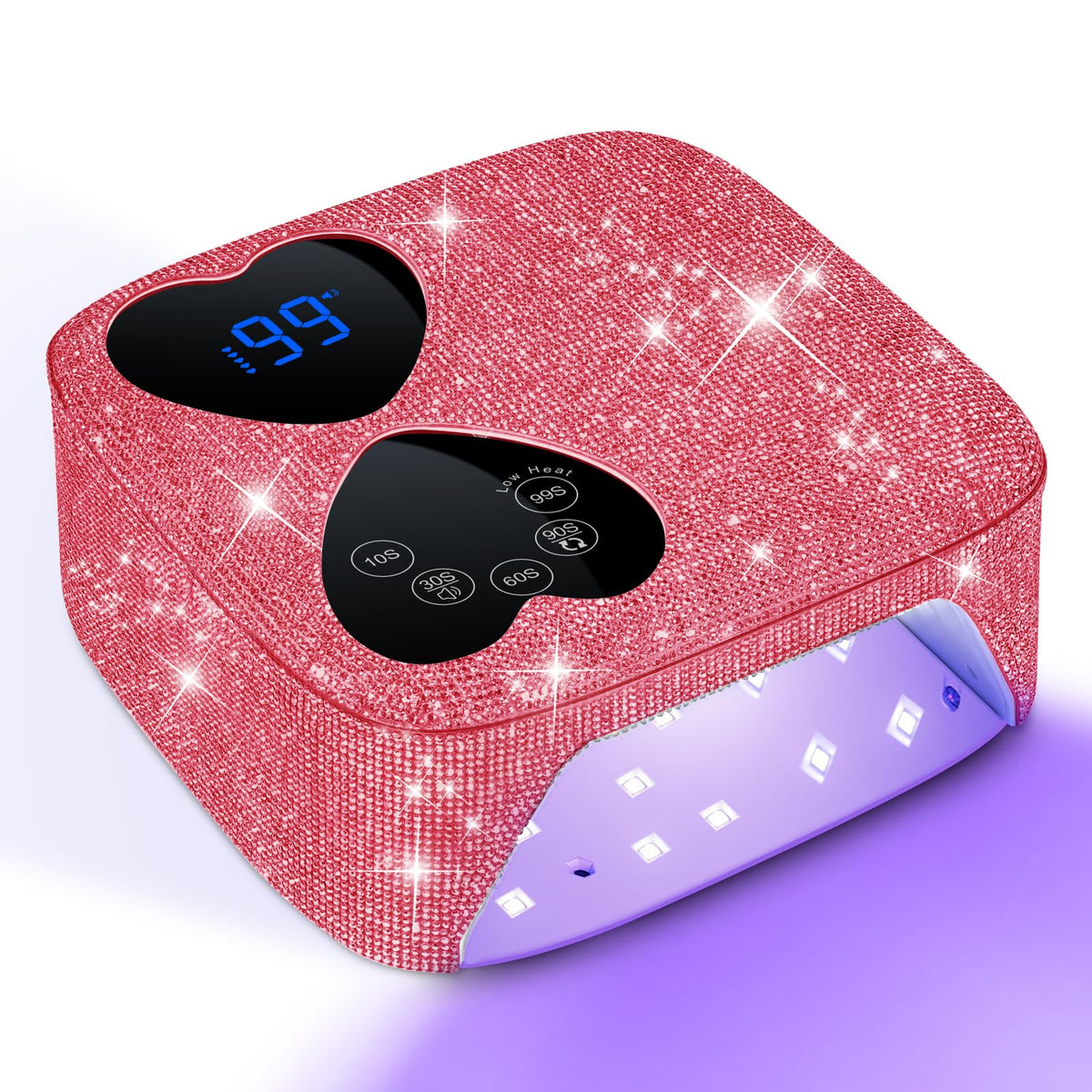 HUITINE cordless UV LED nail lamp with diamond design speeds gel curing at home.