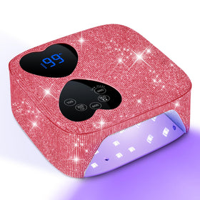 HUITINE cordless UV LED nail lamp with diamond design speeds gel curing at home.