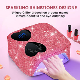 HUITINE mirror-base nail lamp enables precise application and even curing.