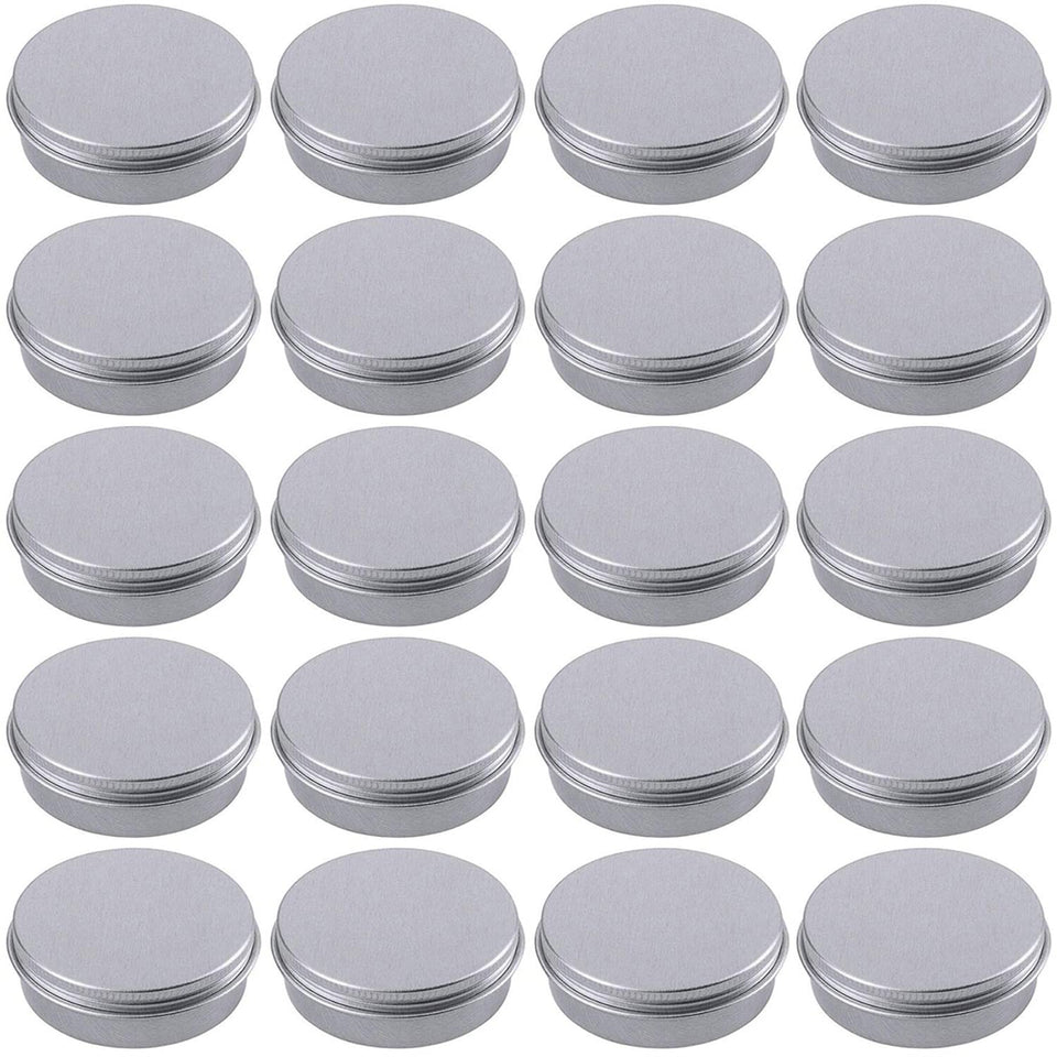 Hulless 2 oz aluminum tin jar with screw lid for secure cosmetic storage