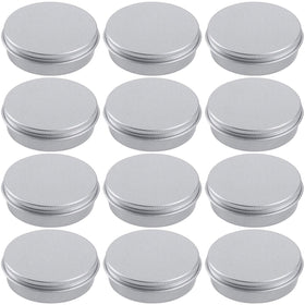 Hulless 4oz aluminum tin jar for lip balms and creams with an airtight seal.