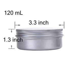 Hulless aluminum screw-top container with gasket provides leak-proof storage for cosmetics and samples.