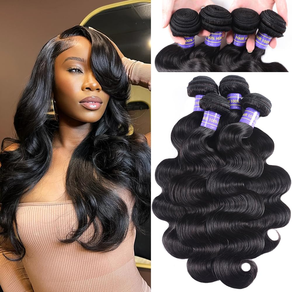 Hullran 12A body wave bundles 14-inch for natural volume and blend.