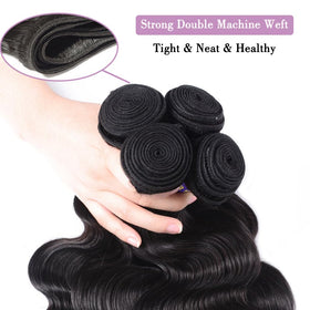 Hullran 12A body wave bundles 18-inch with elegant waves and durable weft.