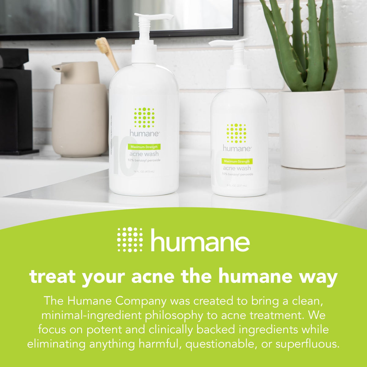 Humane Clarifying Toner on cotton pad during routine application.