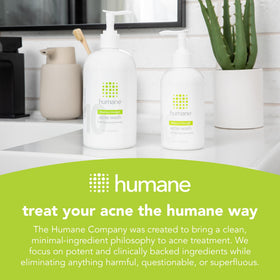 Humane Clarifying Toner on cotton pad during routine application.