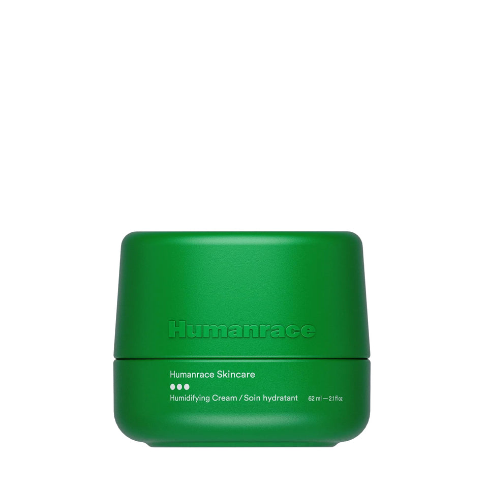 Humanrace 12 Hour Humidifying Face Cream bottle shows sleek packaging for lasting hydration