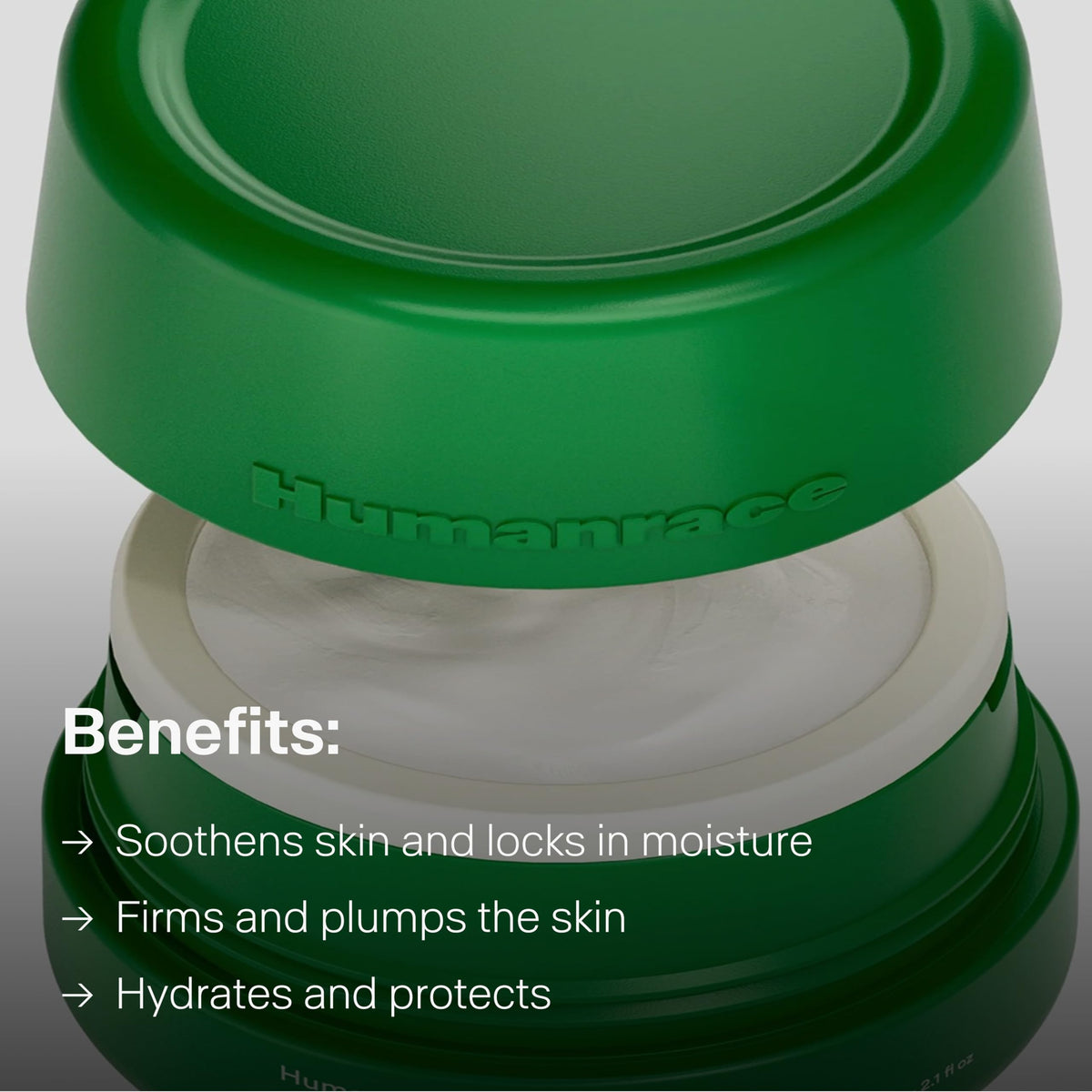 Humanrace snow mushroom extract close-up indicating moisture-locking benefits