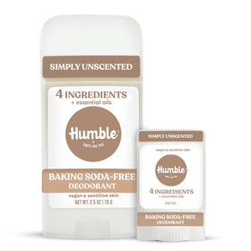 HUMBLE unscented deodorant full-size stick for gentle, long-lasting odor protection