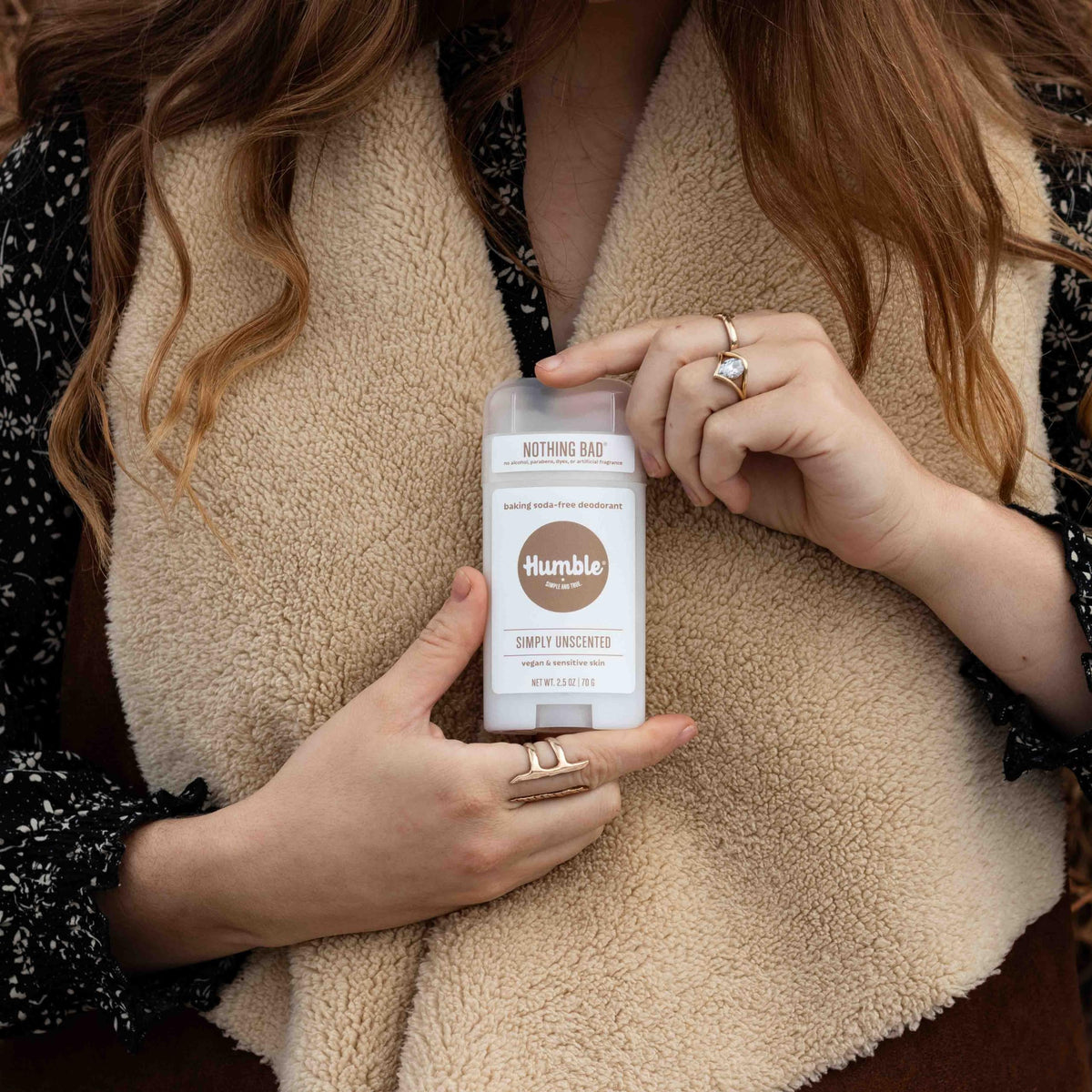 HUMBLE unscented deodorant travel-size stick for on-the-go freshness