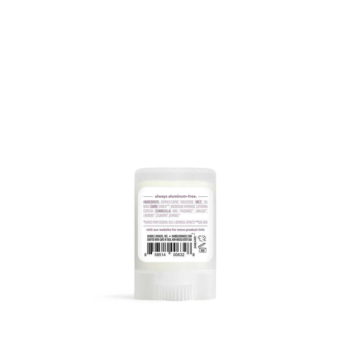 Humble four-ingredient formula graphic showcases simple, skin-friendly deodorant.