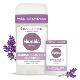 Humble Mountain Lavender deodorant stick full-size provides long-lasting odor protection.
