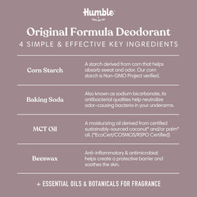 Humble aluminum-free formula provides long-lasting odor control without harsh additives.