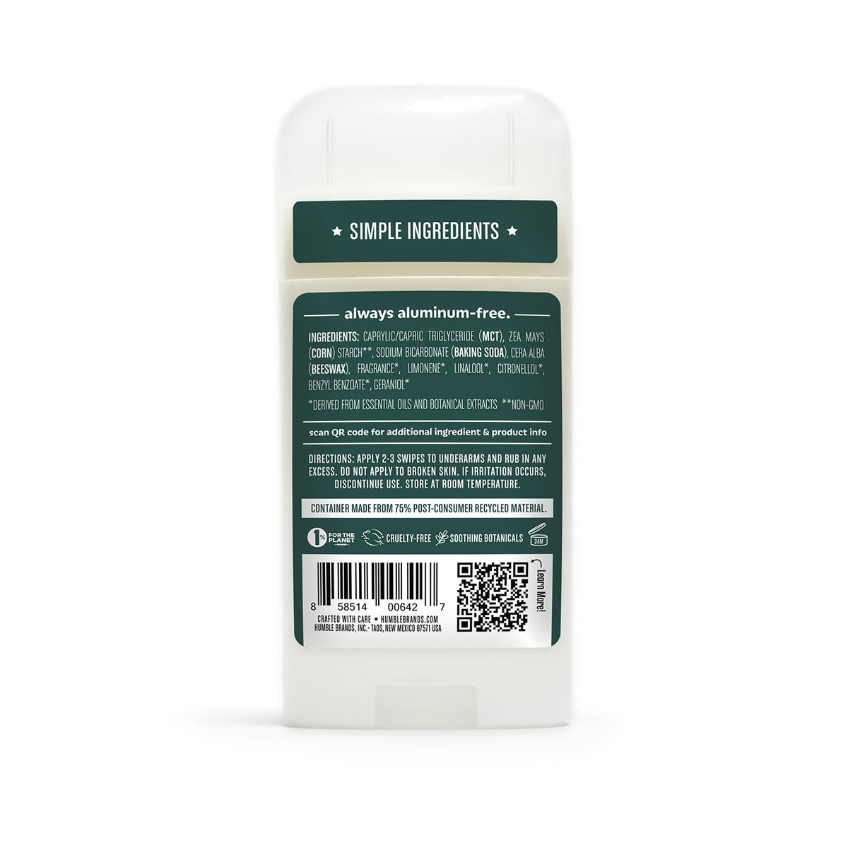 Humble packaging uses recyclable materials.