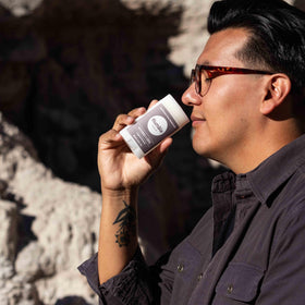 Humble Patchouli Copal deodorant stick in travel size for on-the-go freshness.