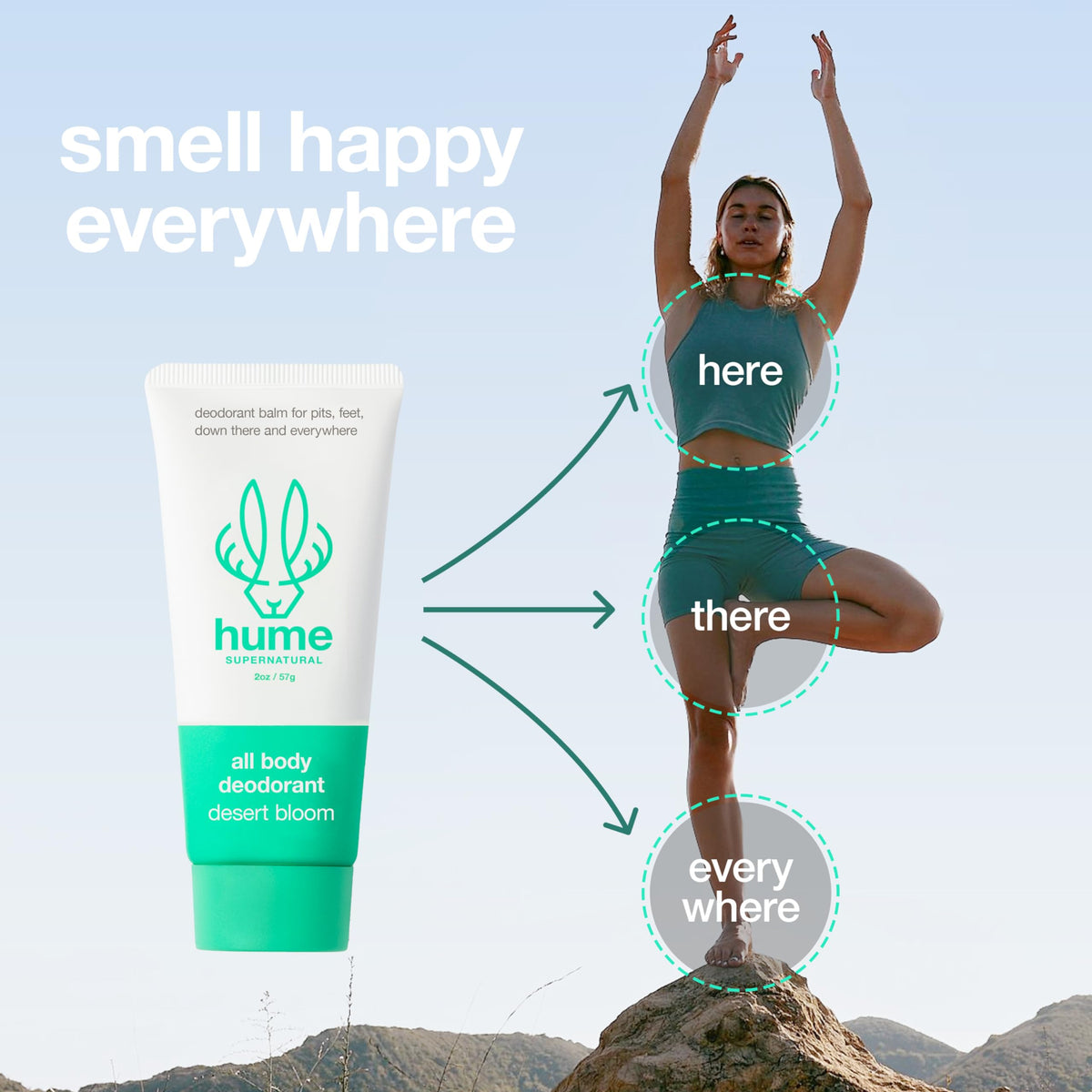 Hume Supernatural applying to underarms with clean, fast-absorbing finish