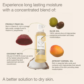 HUME SUPERNATURAL apricot kernel oil provides essential fatty acids for skin softness