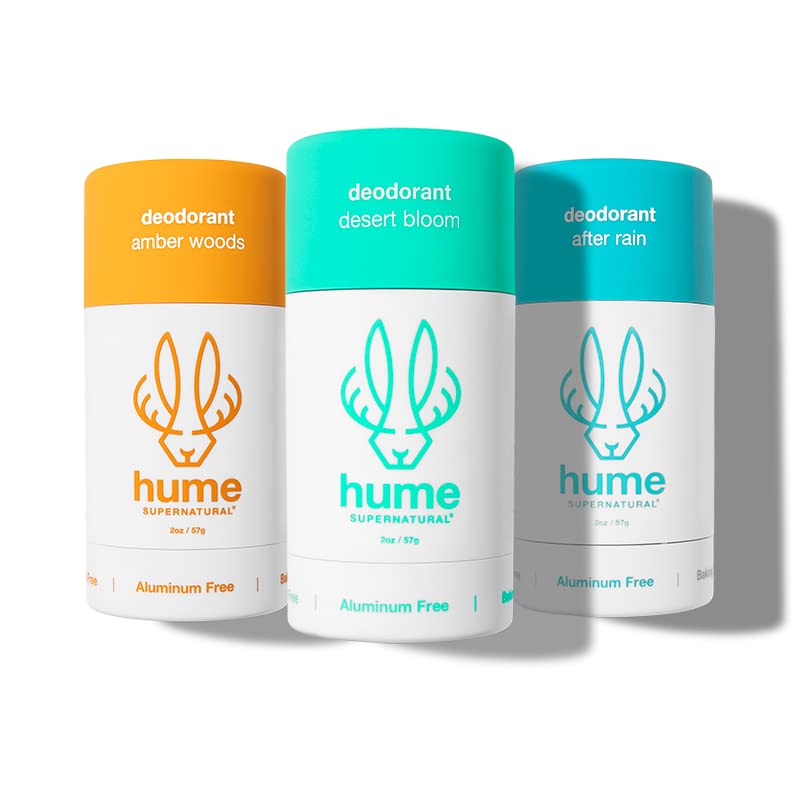 Hume Supernatural Desert Bloom deodorant stick shows aluminum-free freshness and bold scent.