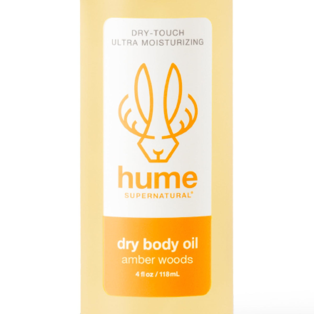 Hume Supernatural Dry Body Oil Spray bottle shows quick absorption for smooth skin.